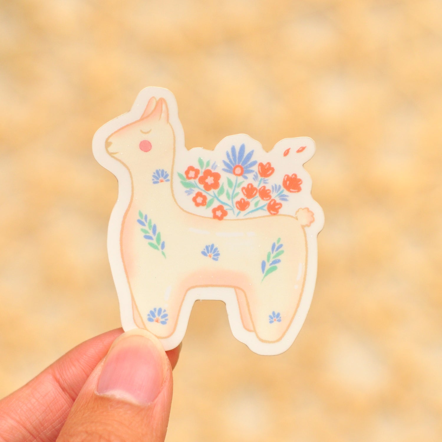Llama Sticker - Clear Vinyl, Waterproof Succulent Sticker